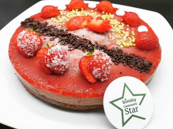 Hot dark chocolate cheesecake