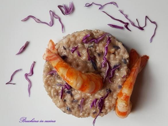 Risotto violetto con mazzancolle