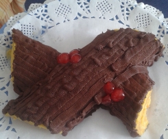 Tronchetto di Natale con crema all'arancia