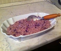 orzotto al gorgonzola e cavolo rosso