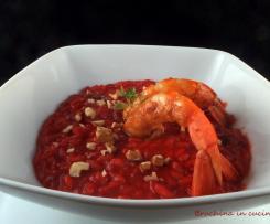 Risotto alle rape rosse con gamberoni