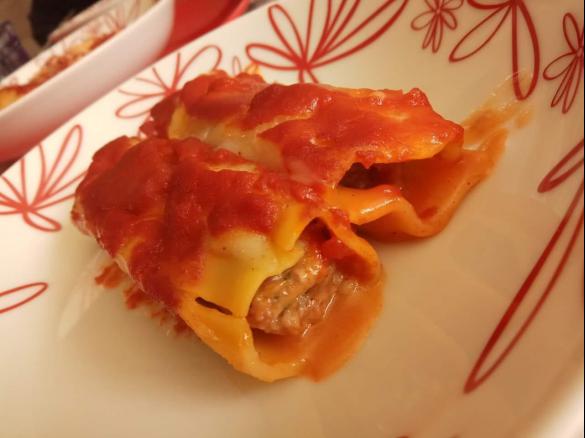 Cannelloni ripieni di carne e speck senza lattosio
