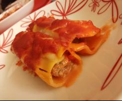 Cannelloni ripieni di carne e speck senza lattosio