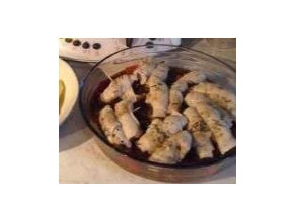 Involtini di pollo con peperoni in agrodolce