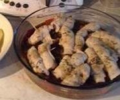 Involtini di pollo con peperoni in agrodolce