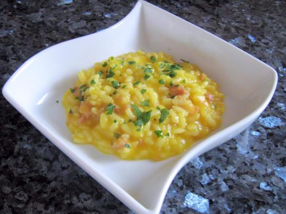 Risotto in crema di zucca e salsiccia