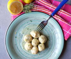 Polpettine semplici di tacchino  con salsa al vino bianco timo e buccia di limone sottovuoto