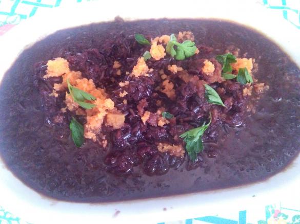 Risotto venere con carote alla curcuma