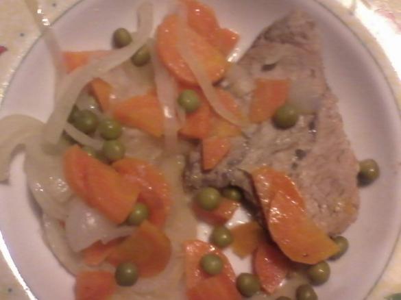 Arrosto carote e piselli