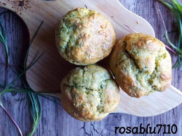 Muffin Salati con Agretti e prosciutto Cotto