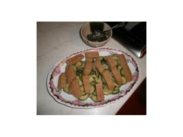 Lupino erborinato con zucchine