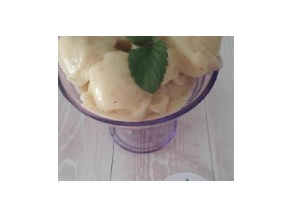 Sorbetto alla pesca, mango e menta senza zucchero - contest pesche