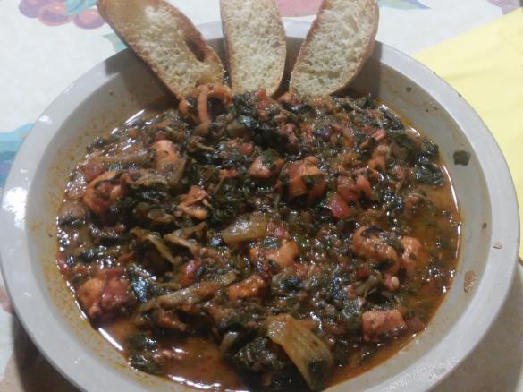 polpo con le bietole