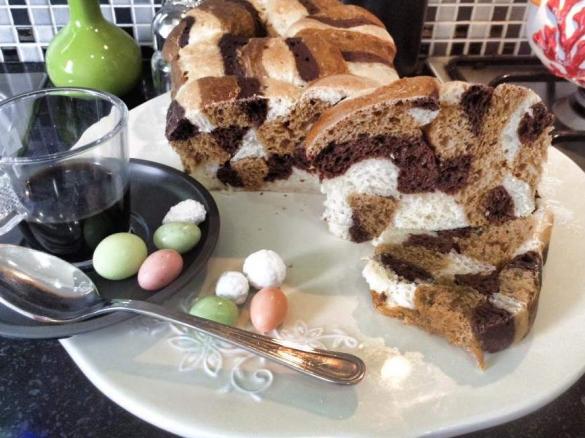 Pan bauletto maculato tricolore cacao e orzo con pasta madre (senza uova e burro)