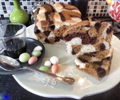 Pan bauletto maculato tricolore cacao e orzo con pasta madre (senza uova e burro)