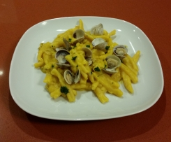 Caserecce zucca e vongole risottata