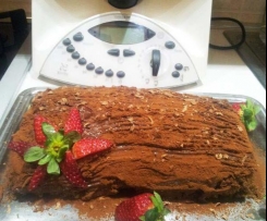 Tronchetto cioccolato,crema e fragole