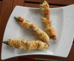 Asparagi in Sfoglia con Crudo e Grana 