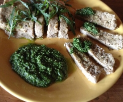 Polpettone di tonno con pesto di rucola