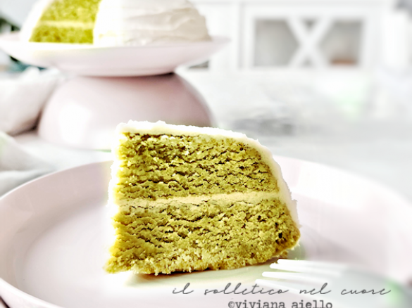 Torta al vapore ai piselli con crema di burro alla vaniglia