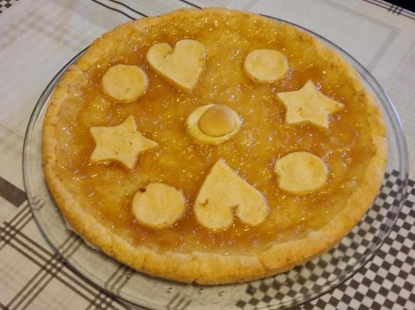 Crostata di riso con confettura di pere williams e limone (senza glutine)