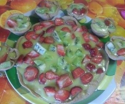 Torta di frutta con base di farro senza uova ne latte