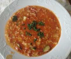 ZUPPA DI RISONI PANCETTA E VERDURE MISTE