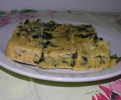 Frittata senza uova,alle erbe con porri,biete e spinaci