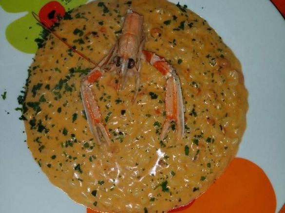  Risotto alla Crema di Scampi con Zafferano