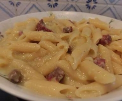 Pasta Risottata Verza e Pitina("Salame" affumicato)