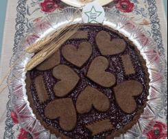 Crostata con farina integrale di grano saraceno e marmellata di lamponi