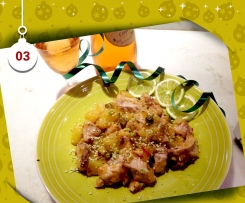 Spezzatino mari e monti, ricciola e patate profumato agli agrumi - Natale