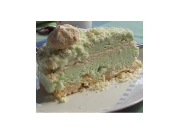 Meringa con crema di cioccolato bianco e menta