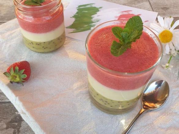 Budino vegano tricolore