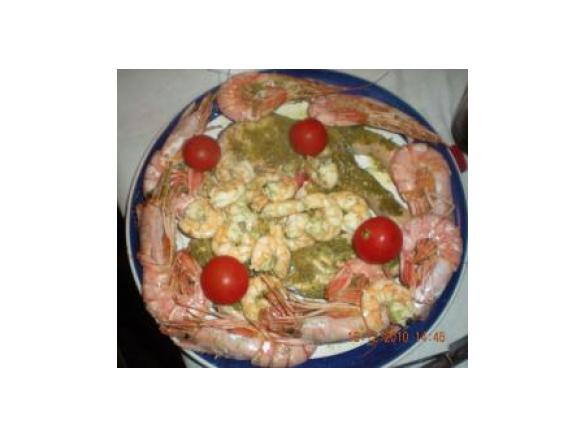 salmone al grattino con gamberi