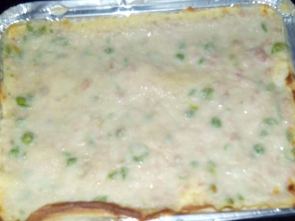 Lasagne di crespelle prosciutto e piselli