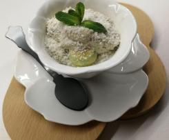 Tiramisù alla menta fresca e cocco con cioccolato fondente
