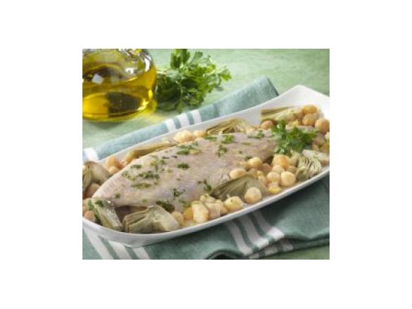 Trote con carciofi e ceci