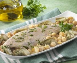 Trote con carciofi e ceci
