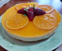 Cheesecake con gelatina d'arancia