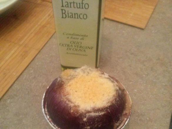 Cipolle ripiene (con olio al tartufo)