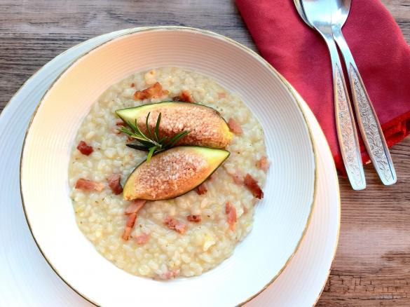 Risotto con Fichi freschi Speck e Pecorino