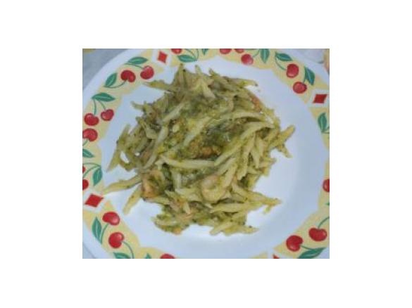 Trofiette con gamberetti e crema di zucchine