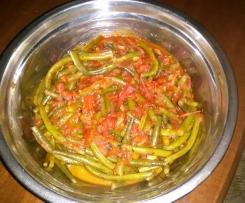 Fagiolini con pomodori bio e basilico