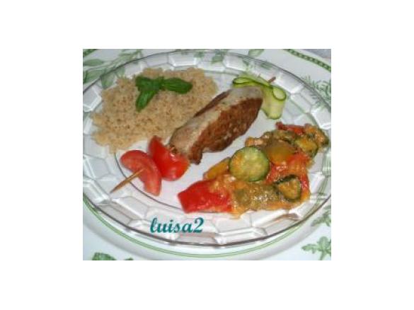 polpette (senza uova) con ratatouille e cous cous