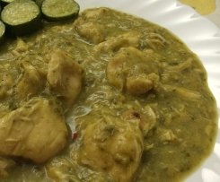 pollo con crema di zucchine e curry