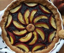 Crostata morbida amaretti, amarene brusche e pesche -CONTEST PESCHE