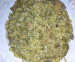 Risotto con asparagi e funghi