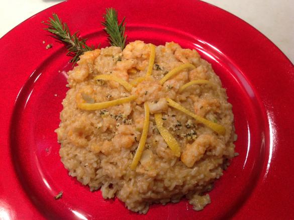 Risotto ai gamberetti profumati e grappa-contest S.valentino-