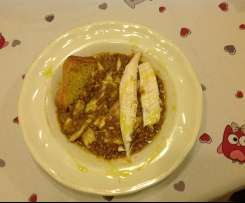 Crema di lenticchie con sogliole